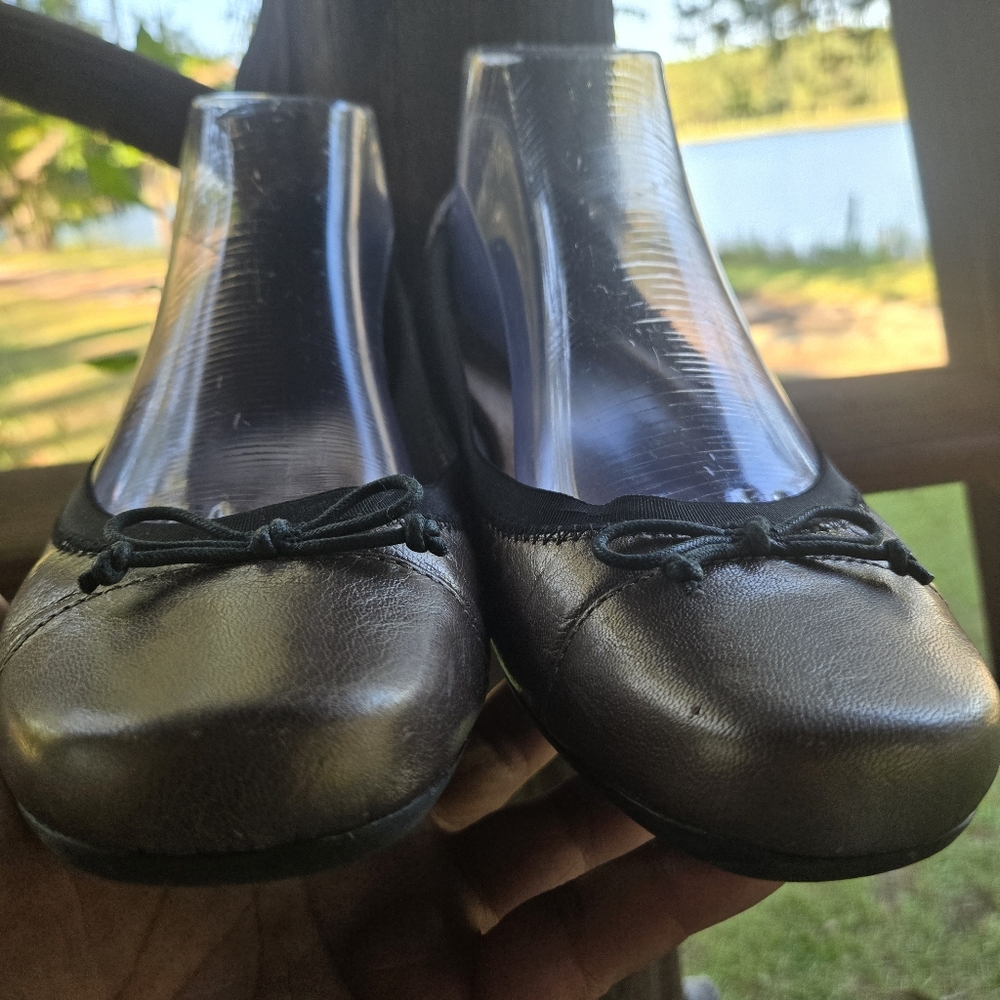 Clarks Blanche Nora Champagne Gold Metallic Leather Ballet Flat Size 8.5 - Picture 5 of 13